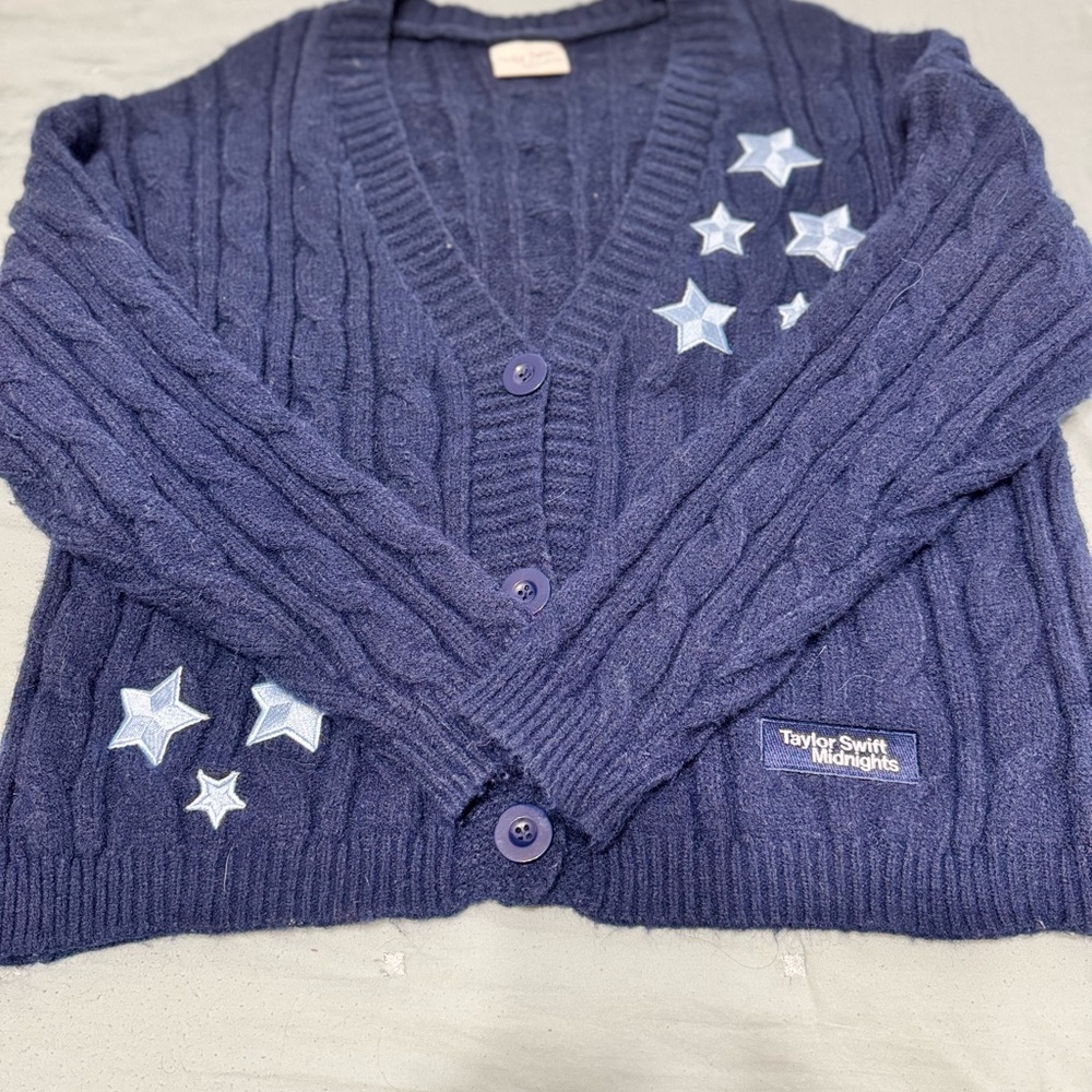 Taylor Swift Midnight Blue Cardigan with Star Accents